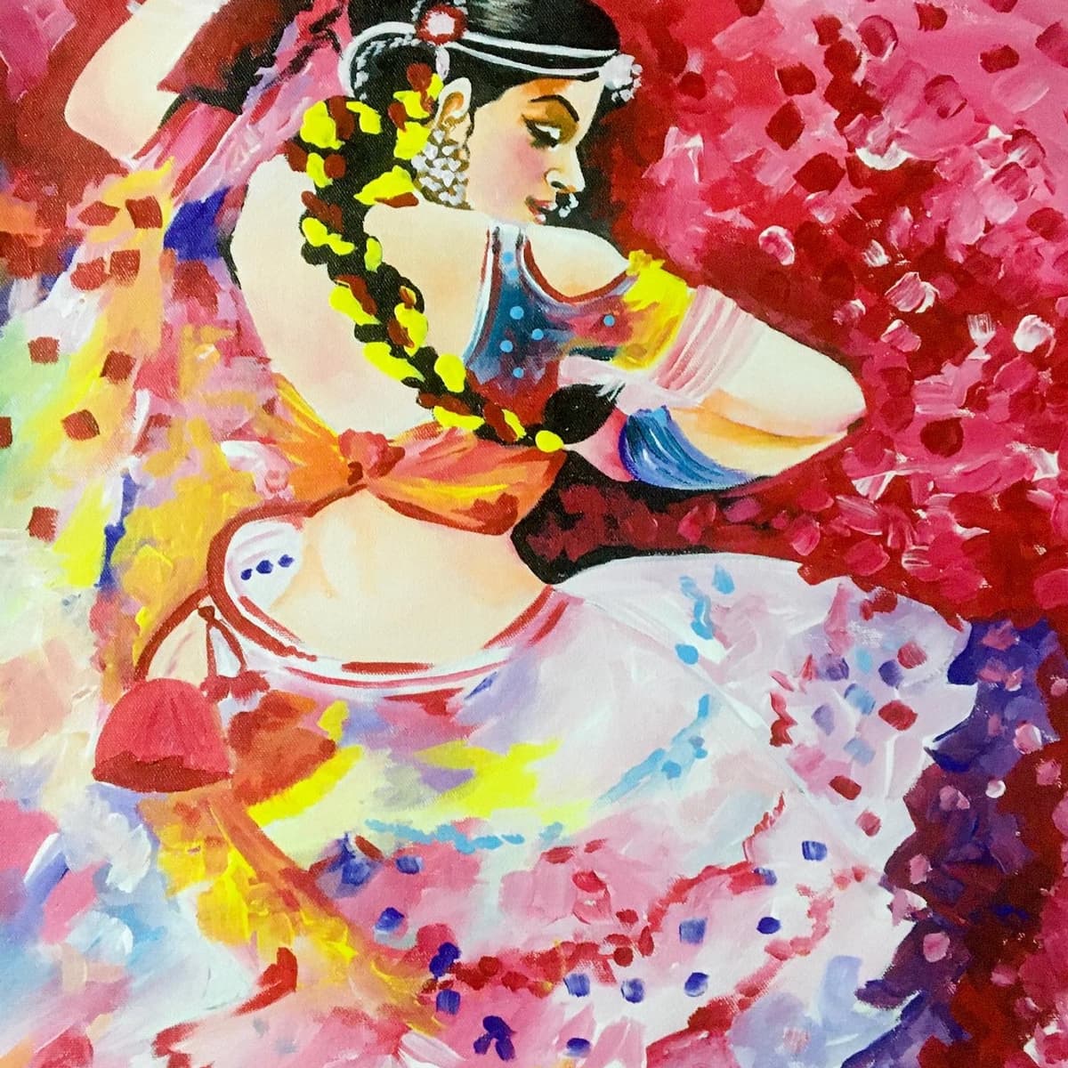 Abstract painting of a dancer