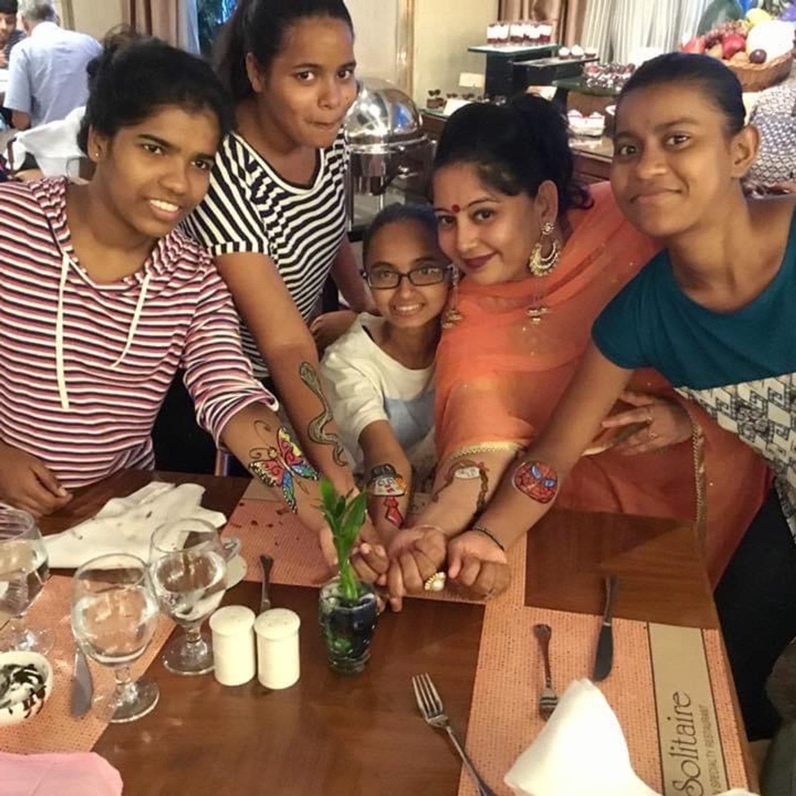 Children painting together