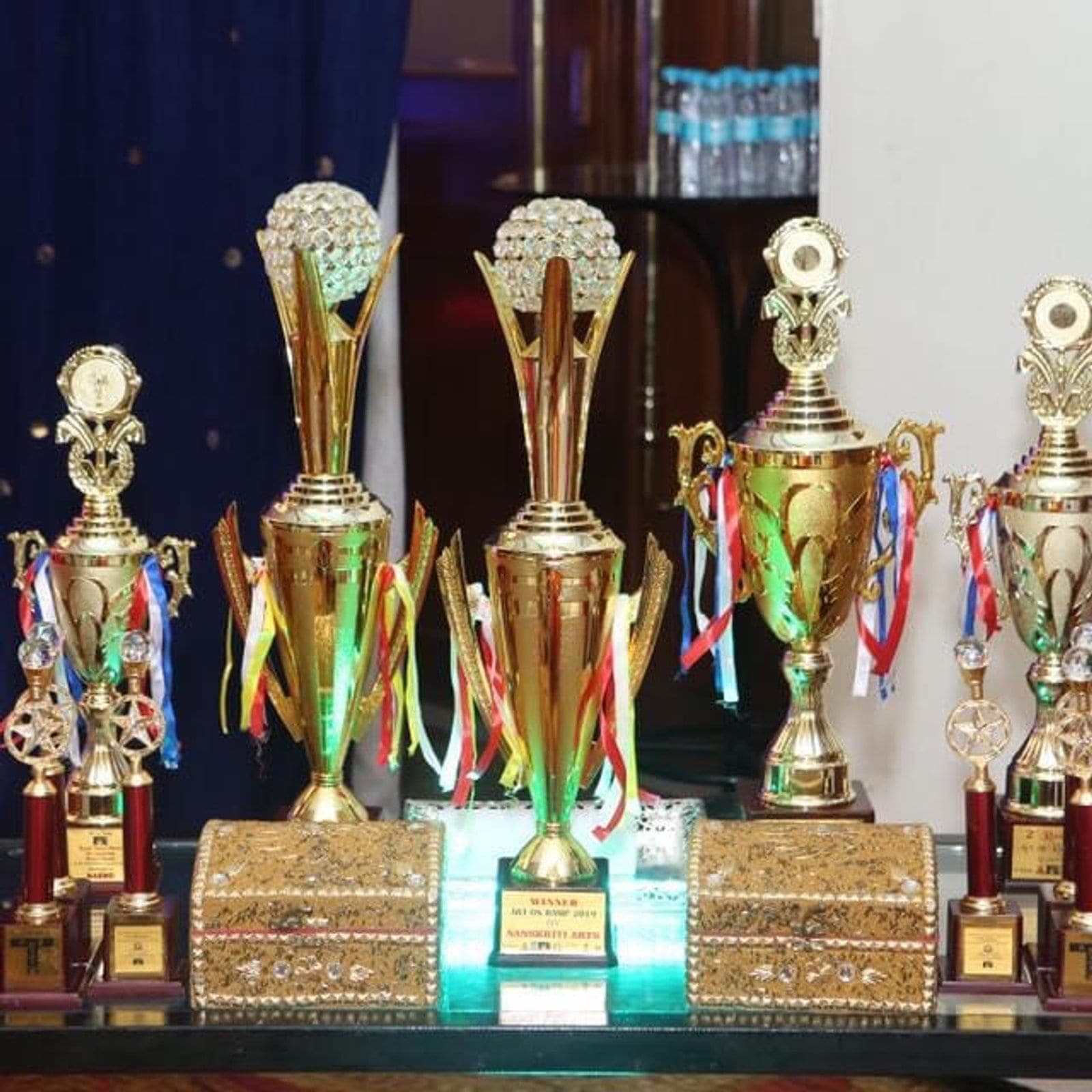 Trophies for the young winners